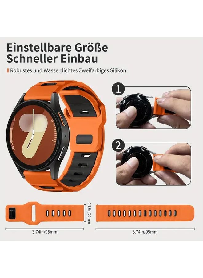 سامسونج جالكسي ووتش 7 إف إي 6 5 4 20مم أسود أزرق رباط رياضيّ ناعم - Image 2